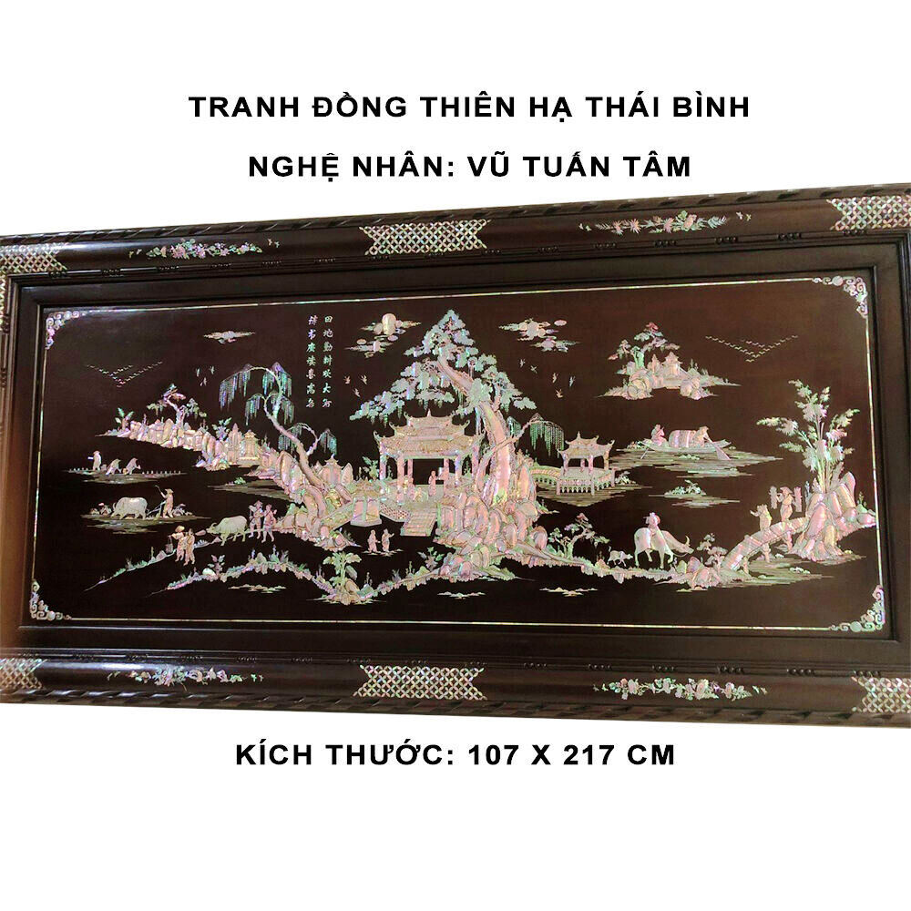 Tranh khảm ốc Thiên hạ thái bình Tâm Trang