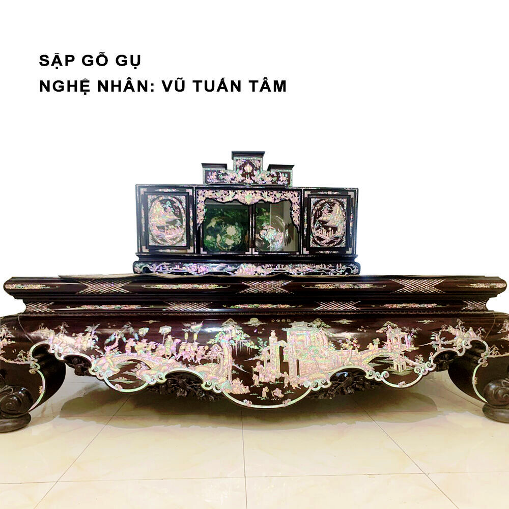 Sập khảm ốc gỗ gụ Tâm Trang